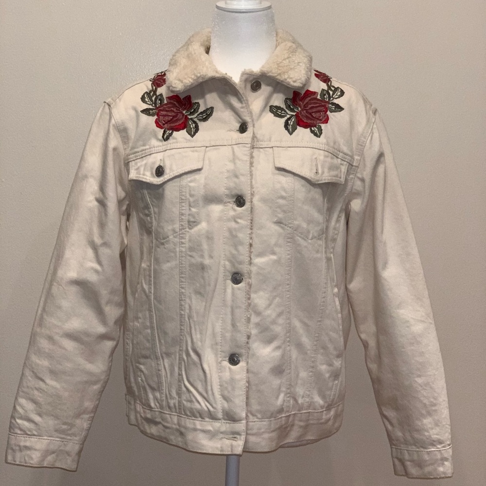 Topshop cream demin jacket